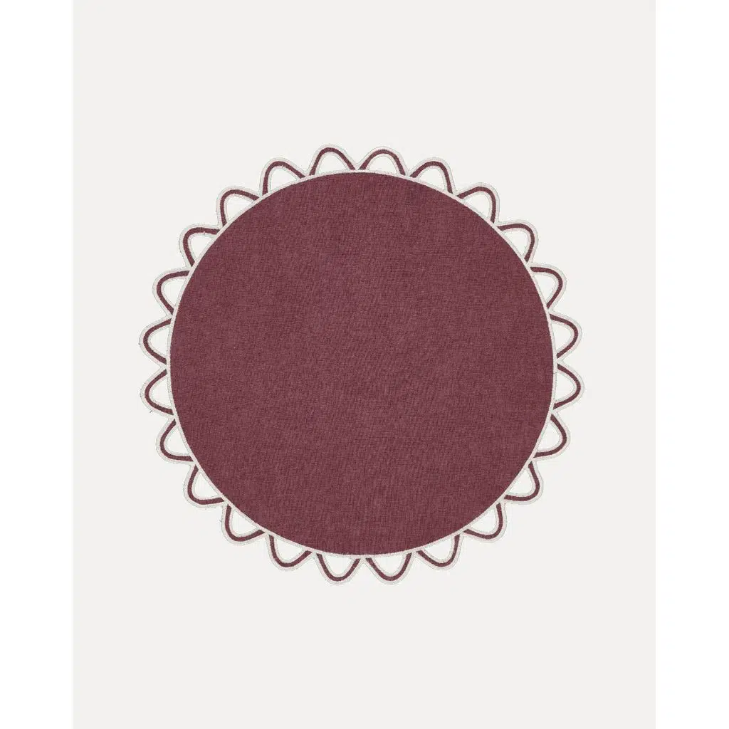 Mariaida Home Halo Amerikan Servis Bordo Beyaz