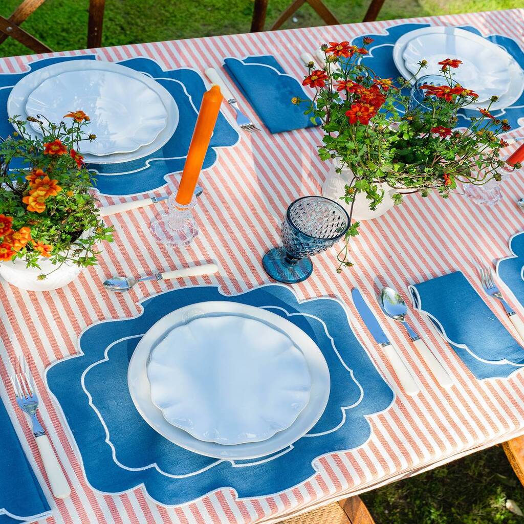 Mariaida Home Belmonte Amerikan Servis Mavi Beyaz
