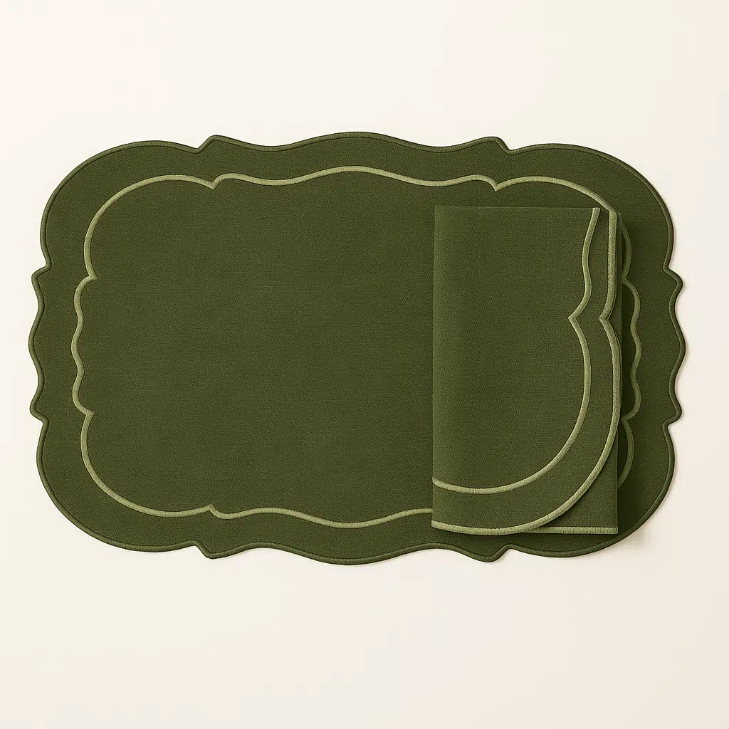 Mariaida Home Clou Amerikan Servis Peçete Set Yeşil