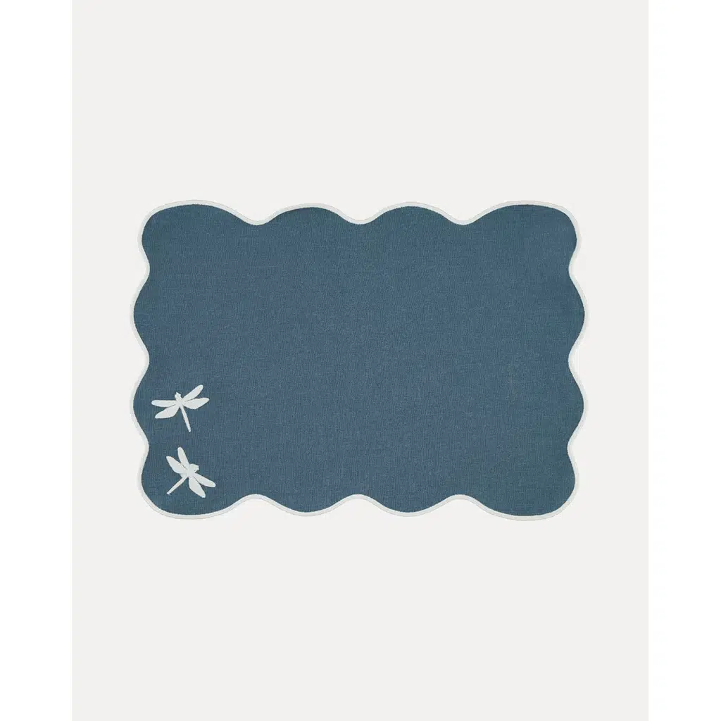 Mariaida Home Damselfly Amerikan Servis Mavi Beyaz | Leke Tutmaz