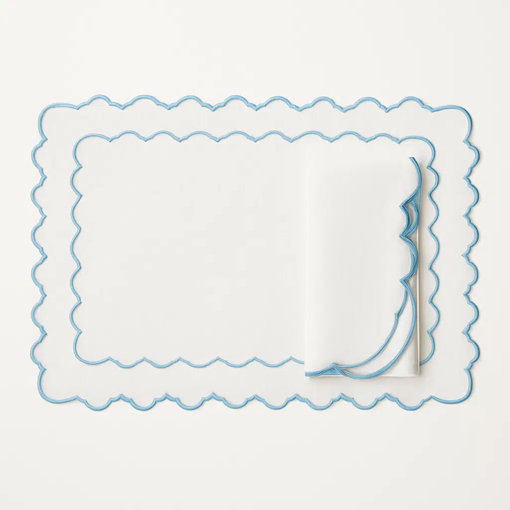 Mariaida Home Esmeralda Amerikan Servis Peçete Set Açık Mavi 