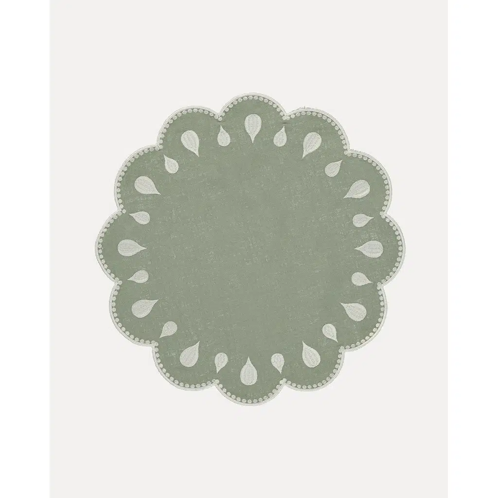 Mariaida Home Gotas Amerikan Servis Yeşil Beyaz