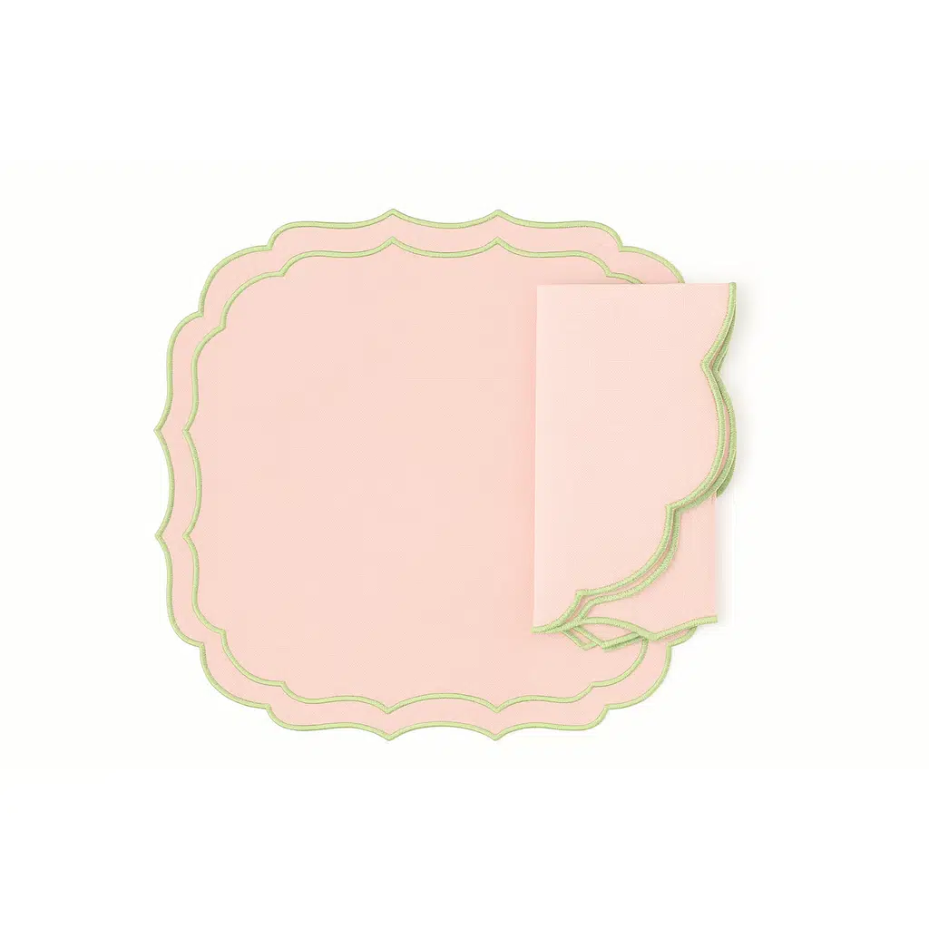 Mariaida Home Greta Amerikan Servis Peçete Set Pembe Yeşil