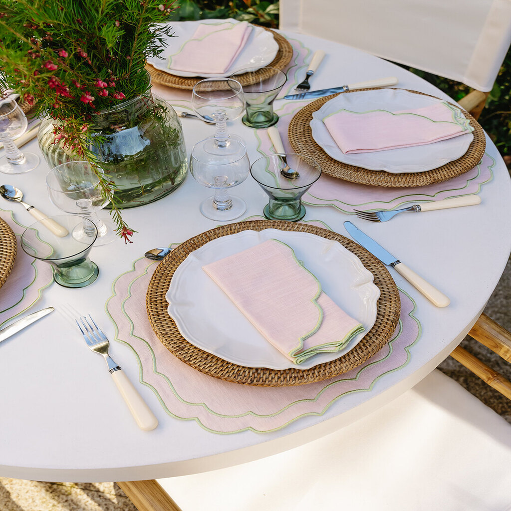 Mariaida Home Greta Amerikan Servis Peçete Set Pembe Yeşil