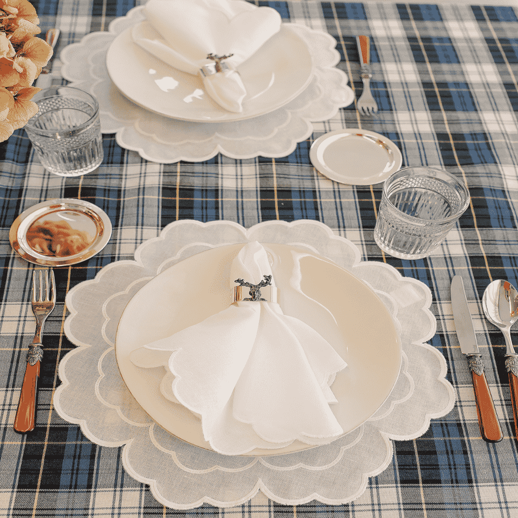 Mariaida Home Íris Amerikan Servis Peçete Set Beyaz