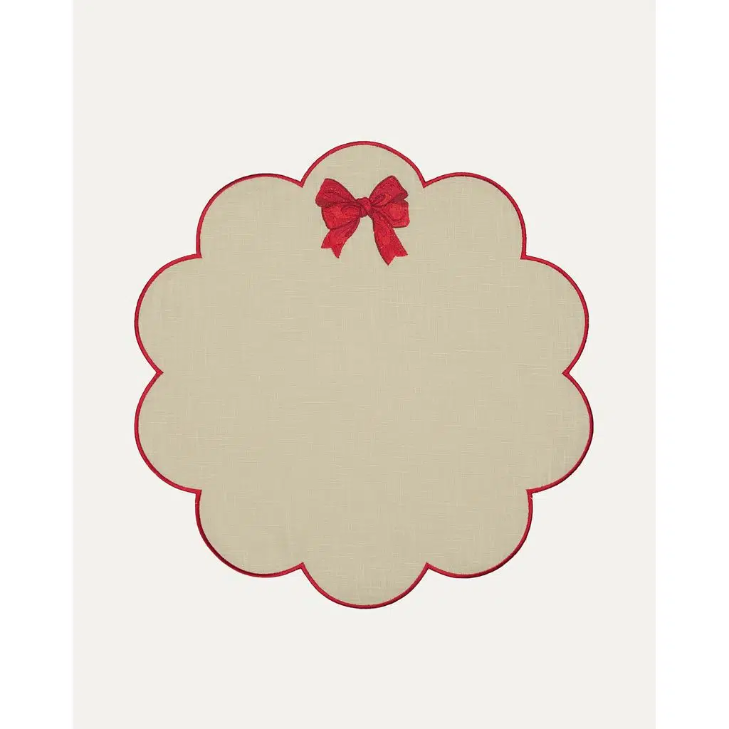 Mariaida Home Lili Amerikan Servis Bej Kırmızı