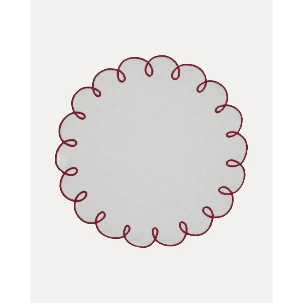 Mariaida Home Lisboa Amerikan Servis Beyaz Bordo