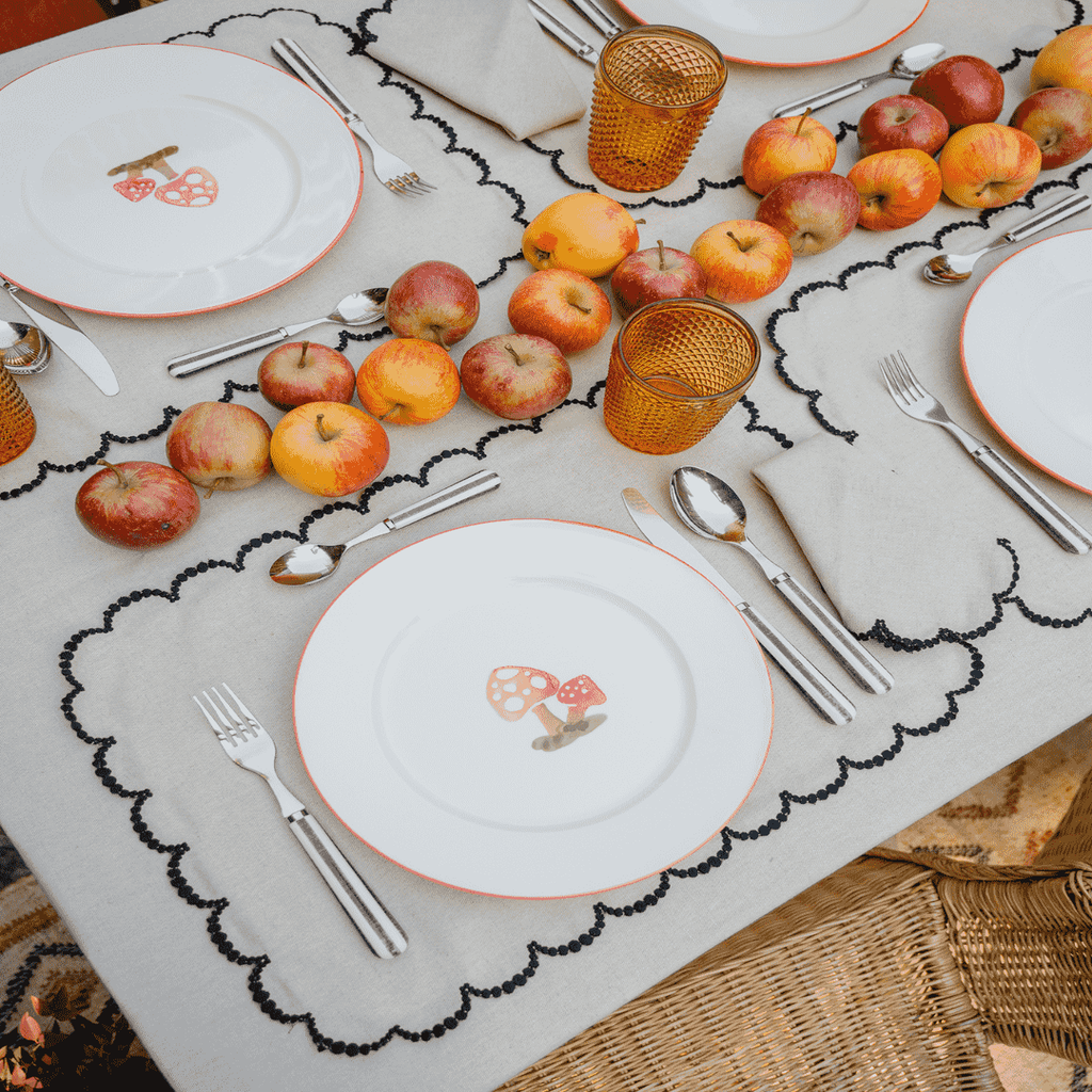 Mariaida Home Luna Amerikan Servis Peçete Set Bej Black
