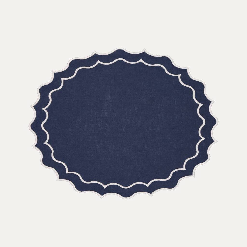 Mariaida Home Navy Amerikan Servis Lacivert Beyaz