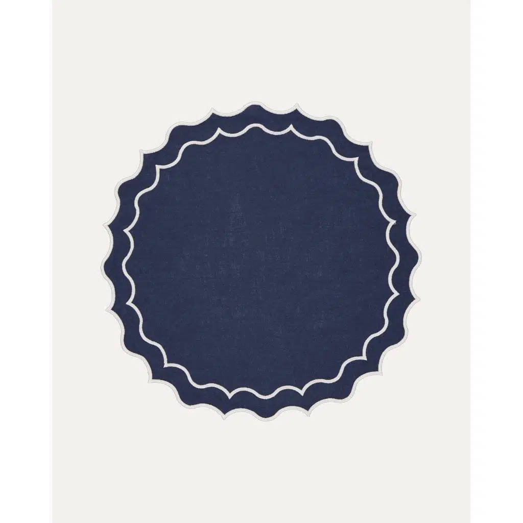 Mariaida Home Navy Amerikan Servis Lacivert Beyaz