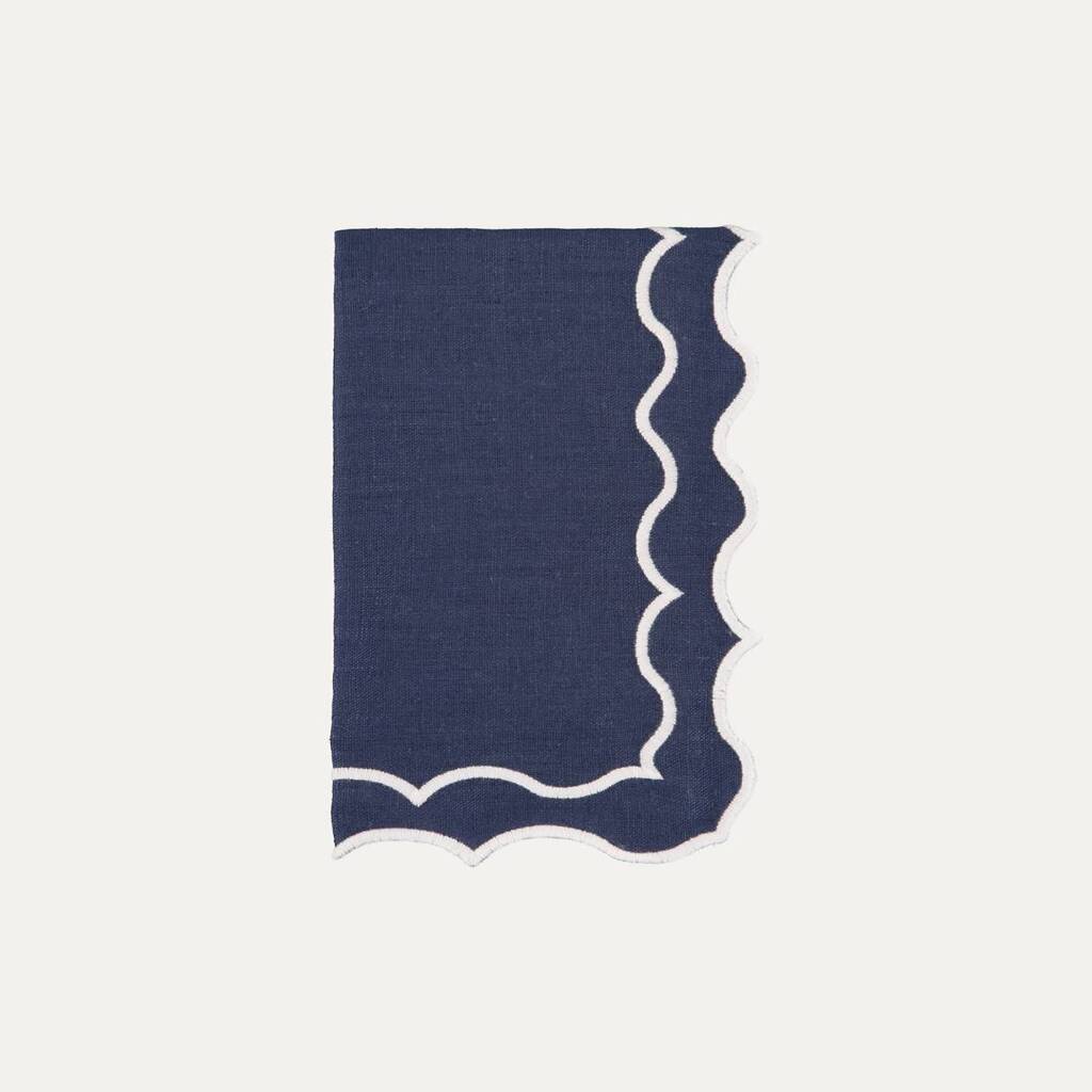 Mariaida Home Navy Peçete Lacivert Beyaz