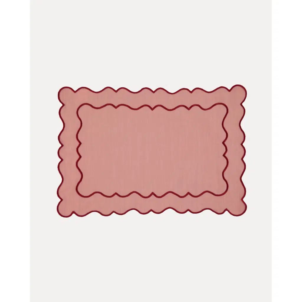 Mariaida Home Ondulado Amerikan Servis Somon Kırmızı