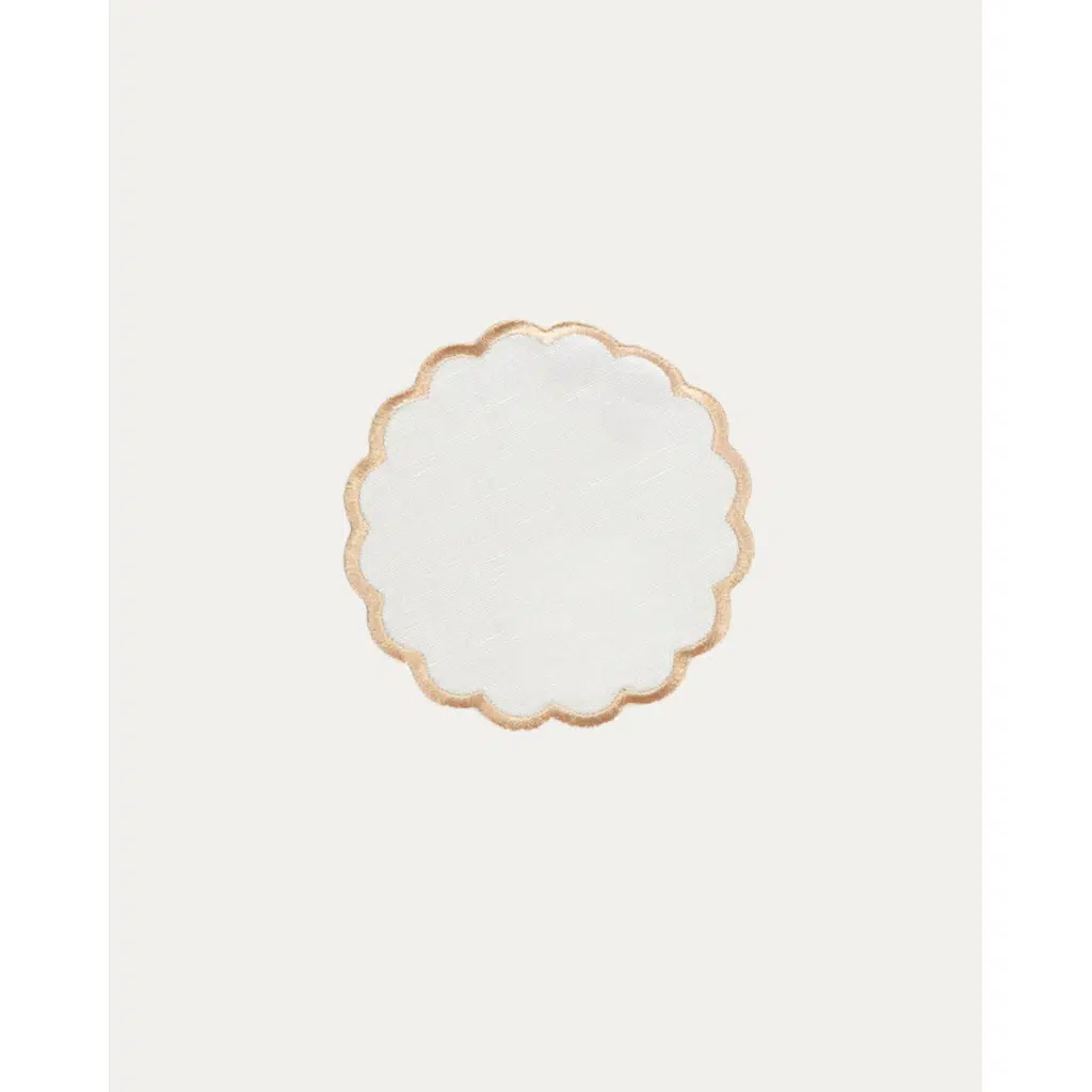 Mariaida Home Ondulado Bardak Altlığı Bej 6 Parça Set