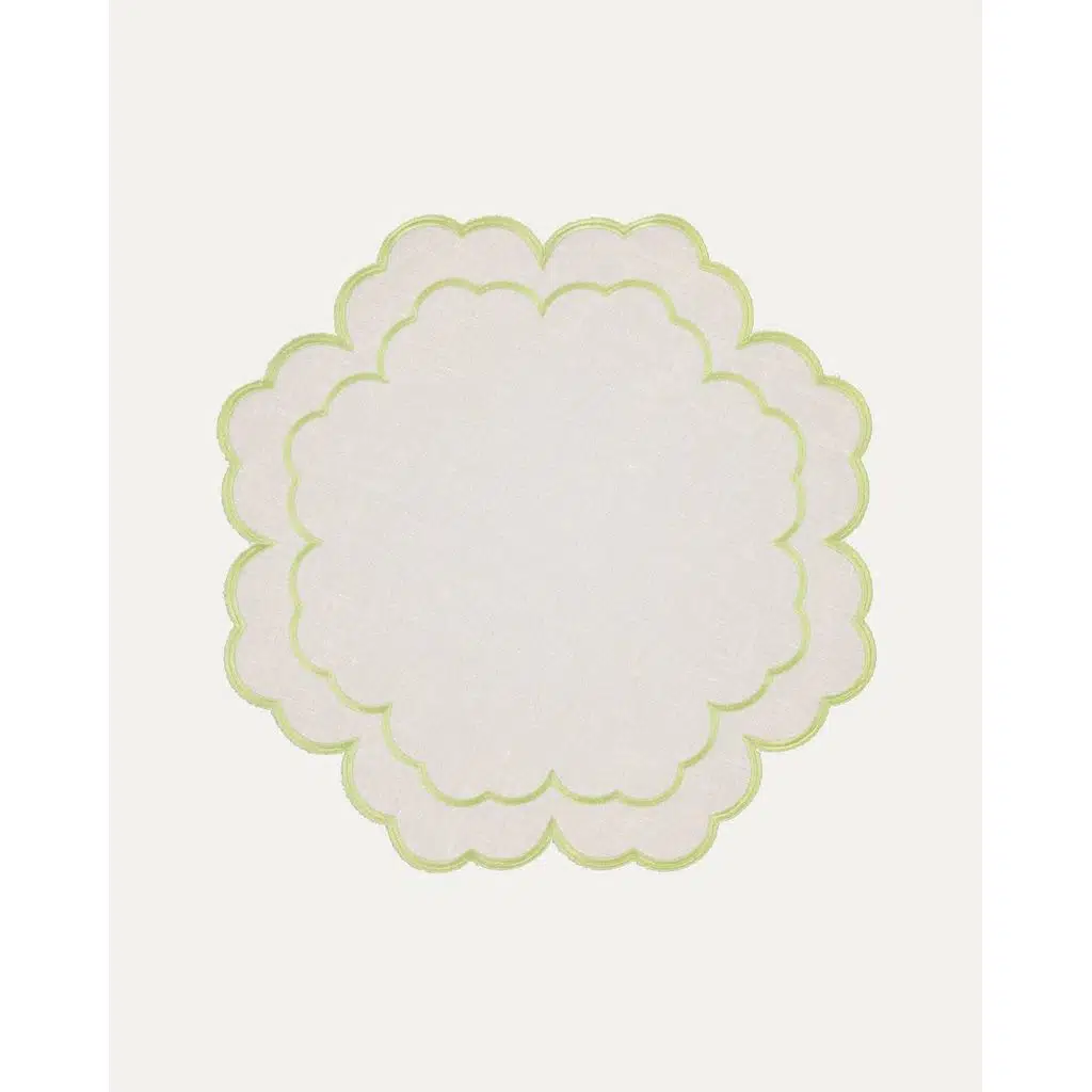 Mariaida Home Íris Amerikan Servis Kırık Beyaz Yeşil