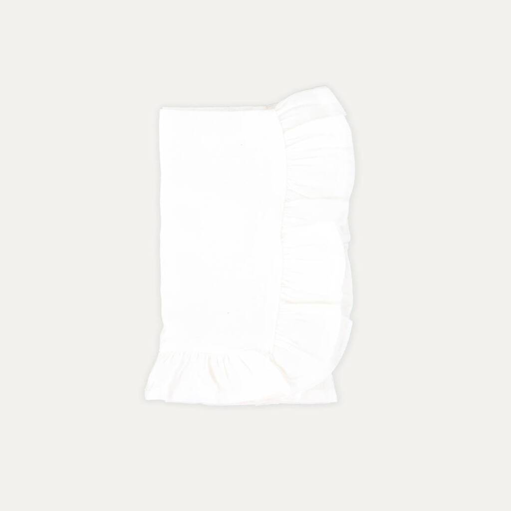Mariaida Home Ruffle Linen Peçete Beyaz