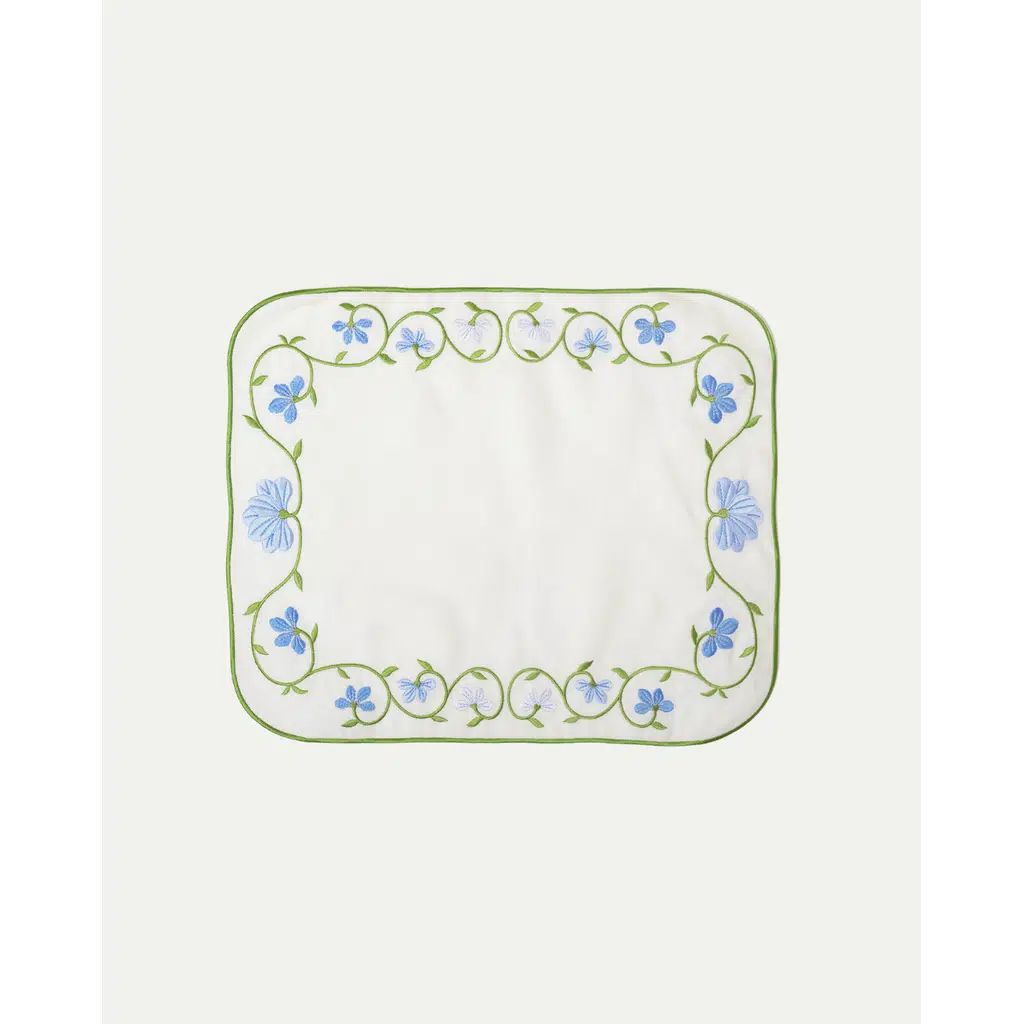 Mariaida Home Silvestre Amerikan Servis Peçete Set Beyaz Mavi