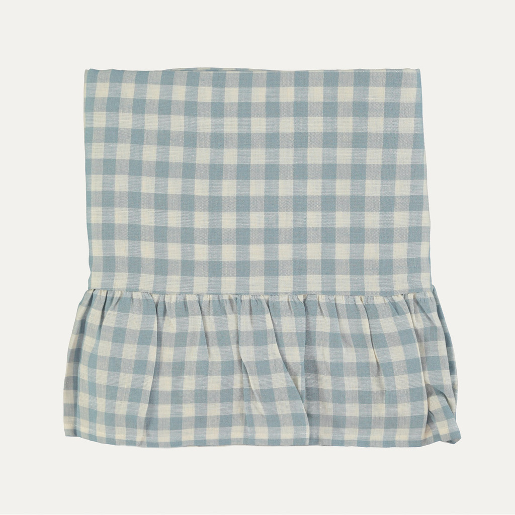 Mariaida Home Tablecloth Keten Ruffle Mavi 150x250