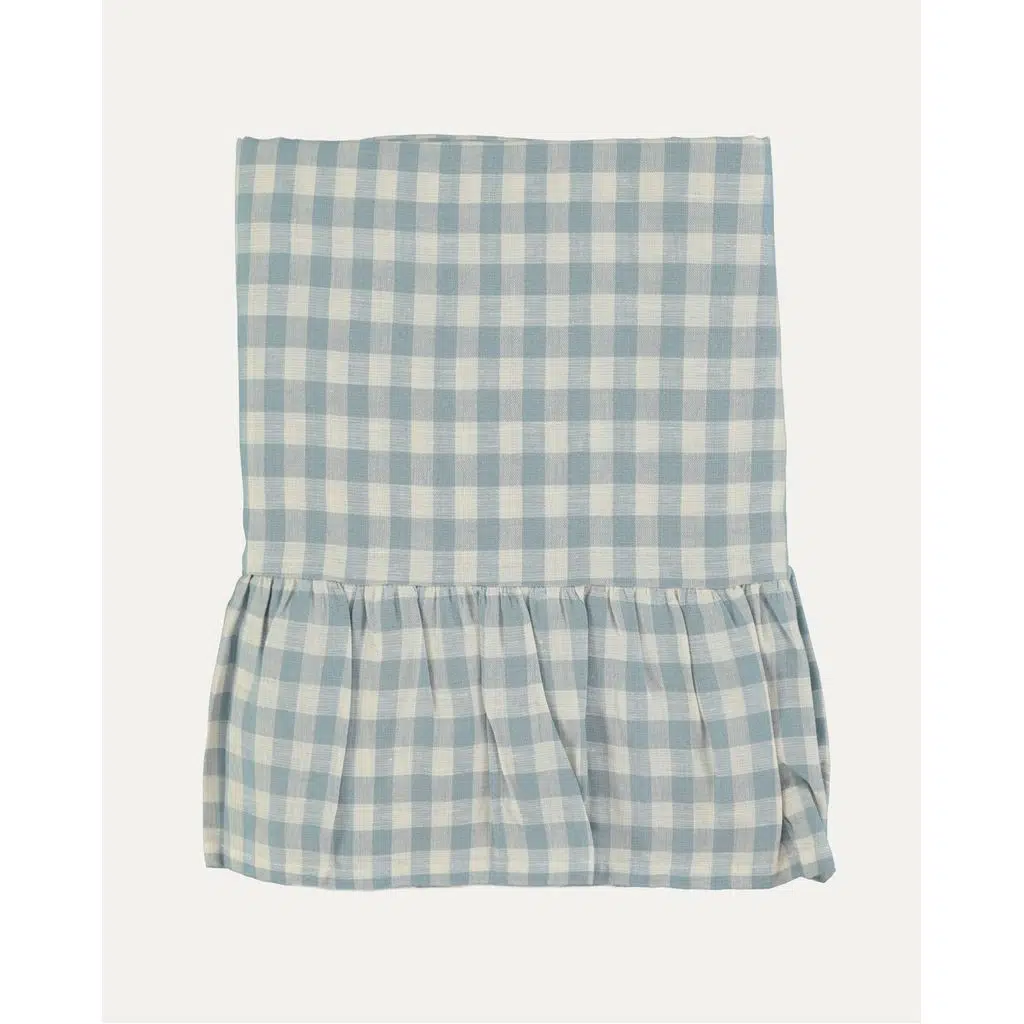 Mariaida Home Tablecloth Keten Ruffle Mavi 150x250