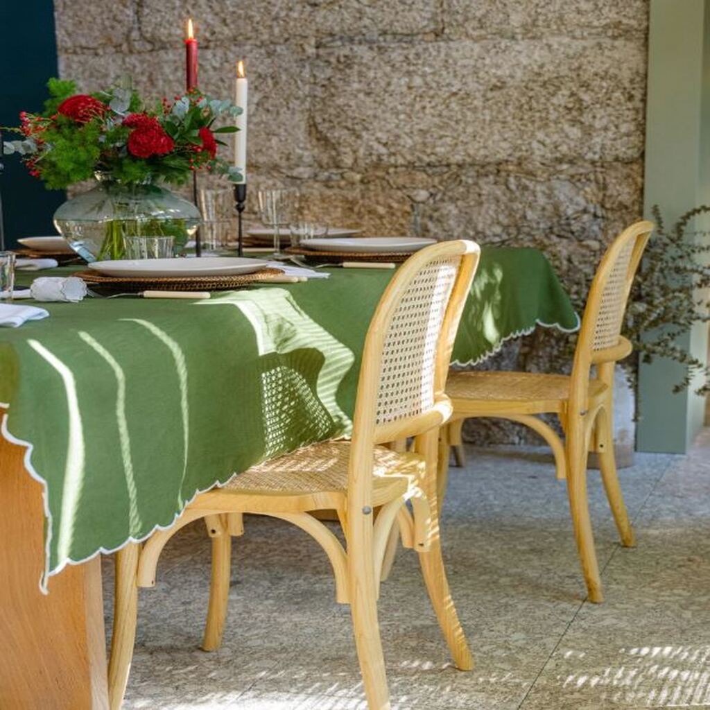 Mariaida Home Yeşil Bole Linen Tablecloth 150x250